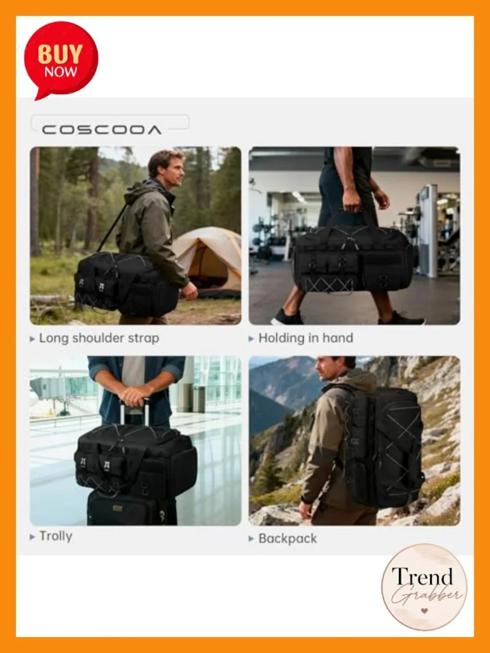 3-in-1 Tactical Gym Bag Carry On Luggage 22x14x9 Airline Approved